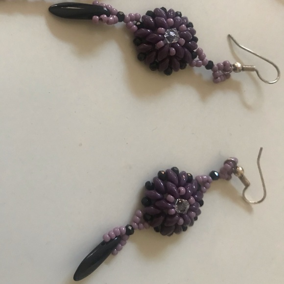 Purple beaded Jewelry Set - Picture 3 of 4